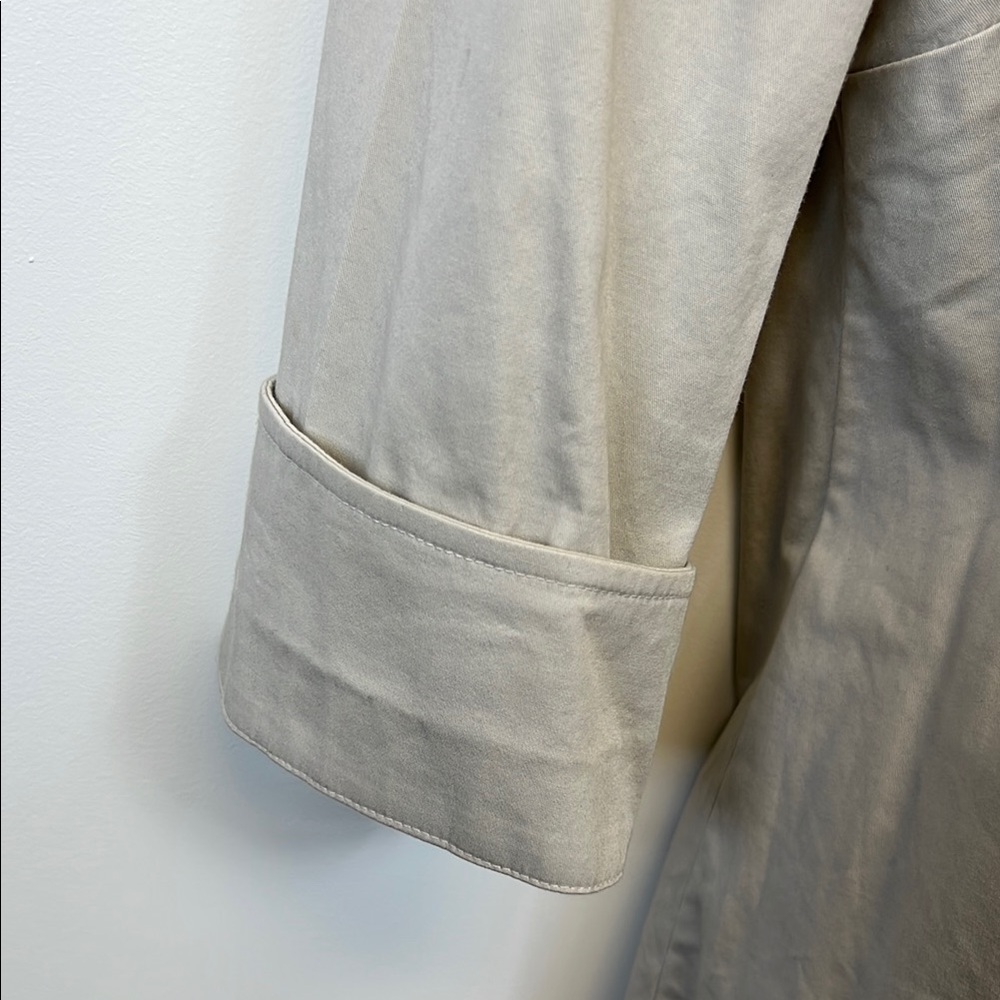 Talbots Vintage 90s Light Tan Button-Down Shirt Midi Dress Size 10 - Picture 6 of 10